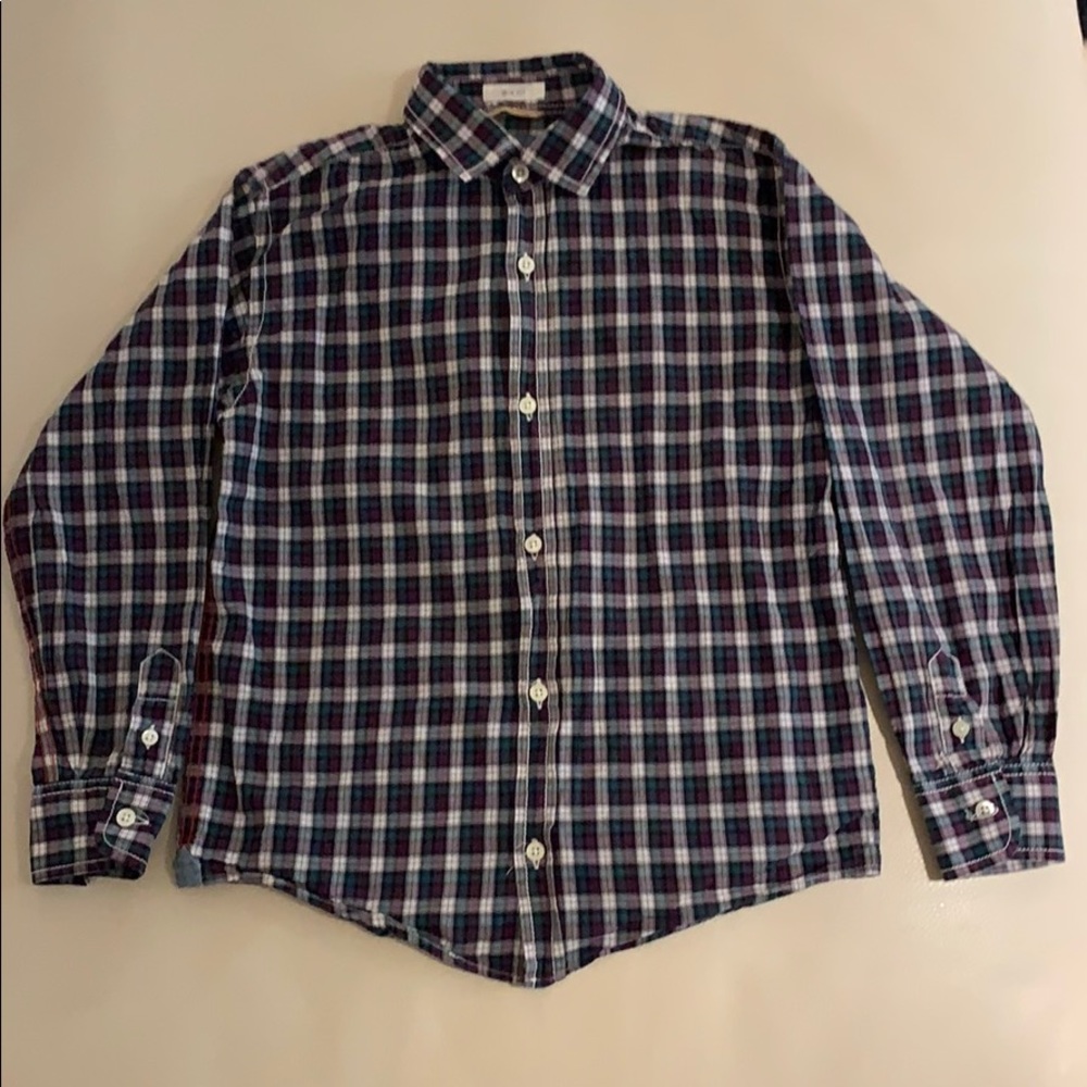 Boys Hartford Plaid Slim Fit Button Down Shirt - 8